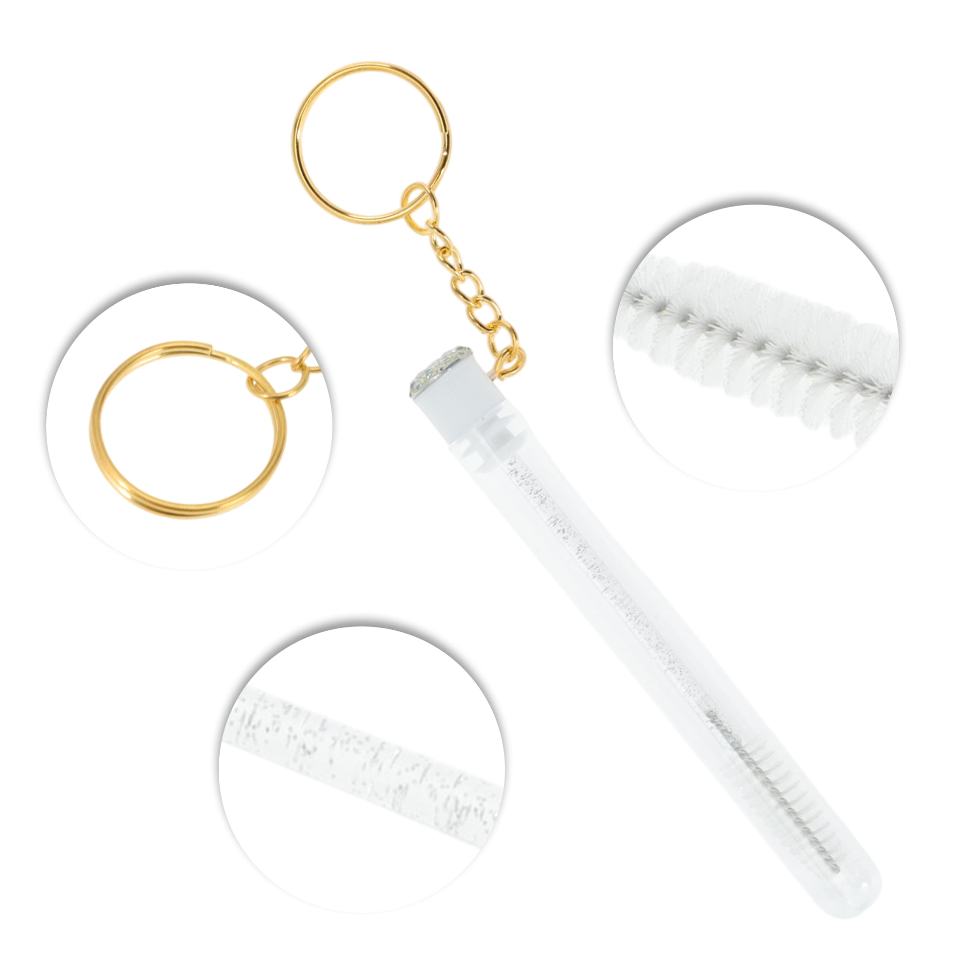 Unique Bargains 1 Pc Durable Eyelash Brush in Tube Design with Gold-Tone Buckle Silver