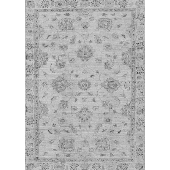 Ahgly Company Indoor Rectangle Abstract Gray Modern Area Rugs, 2' x 5'