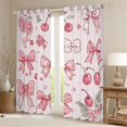 thumbnail image 2 of Manfei Cartoon Ribbon Bow Tie Black Out Curtains for Kids Girls,Cute Flowers Cherry Curtains Pack of 2 (42x63 Each) for Teens Women,Lightweight Room Decor, 2 of 6