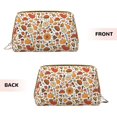 Cauagu Thanksgiving Food Print Large Cosmetic Bag,Portable Cosmetics