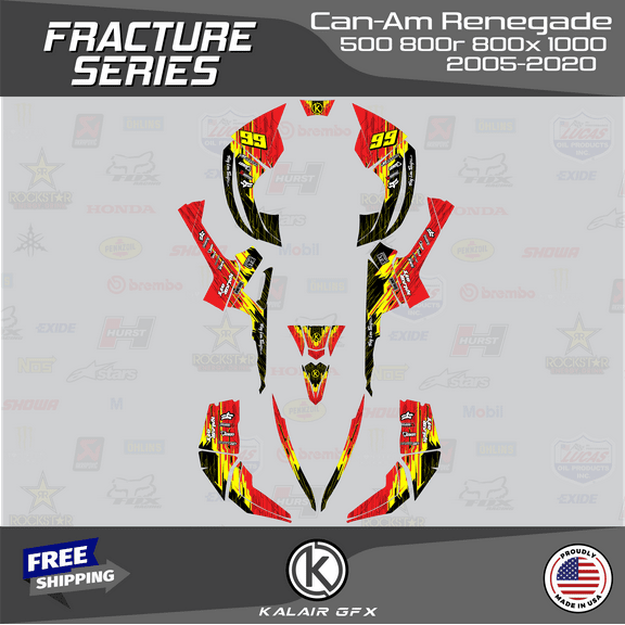 Kalair GFX Graphics Kit for Canam Renegade 500 800X 800R 1000 (All Years) Fracture Series