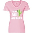 thumbnail image 3 of Inktastic I am Not a Hugger with Cactus Women's V-Neck T-Shirt, 3 of 5