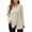 001 Beige, variant on Womens Long Sleeve V-Neck Knit Sweaters Front Slit Button Down Tops Casual Solid Color Loose Fit Sweaters Tops