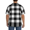 thumbnail image 3 of Kdxio Men'S Hawaiian Shirt For Men Short Sleeve Shirt White And Black Plaid Pattern Summer Casual Holiday Beach Button Down T-Shirts, 3 of 5