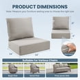 thumbnail image 2 of Jentlehouse Outdoor Seat Cushions 24"x24"x6" Deep Patio Chair Cushion Set - Water Resistant & Fade Resistant for Wicker Sofa, Couch - Jentlehouse Beige (3 Pack), 2 of 8