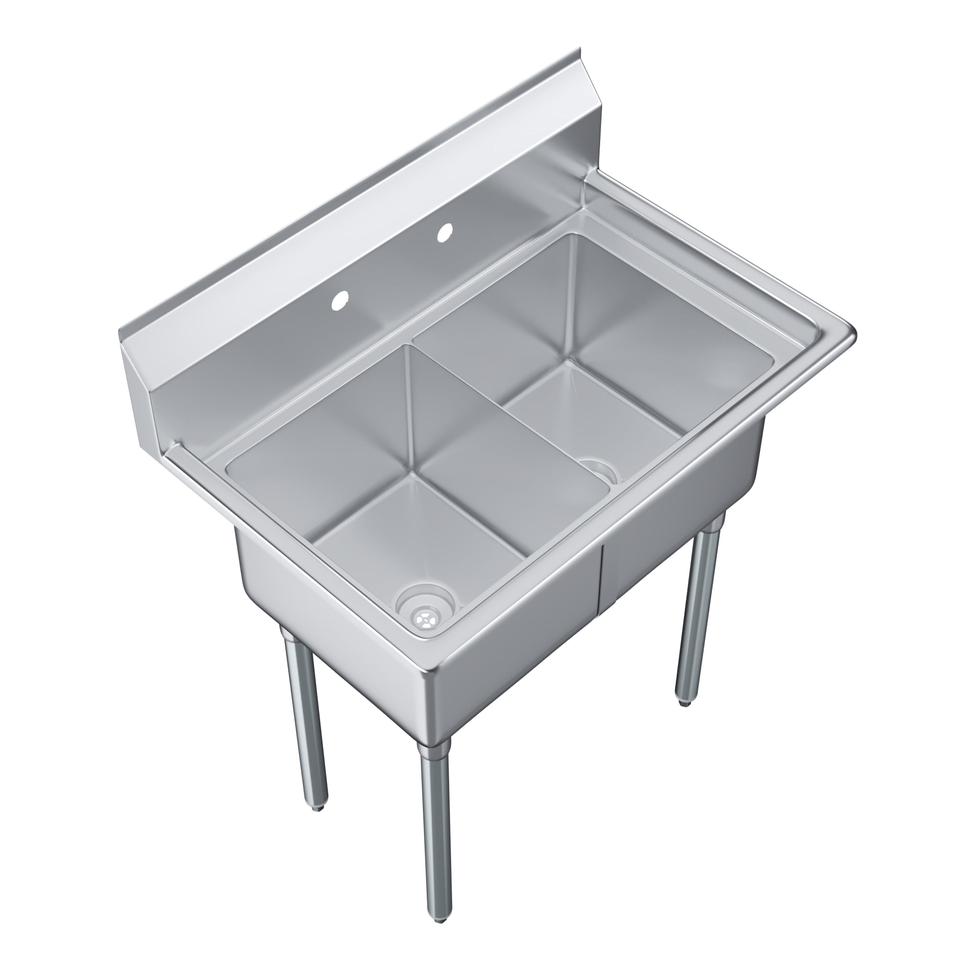 AmGood 22 in. x 34 in. Stainless Steel Two Compartment Sink with 14 in. x 16 in. x 11 in. Bowls
