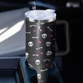 thumbnail image 5 of 40oz Skeleton Stainless Steel Tumbler with Handle and Straw, Gothic Heart Insulated Cup, Goth Travel Coffee Mug Water Bottle with Lid and Straw, Skull Lovers Women Gifts, 5 of 5