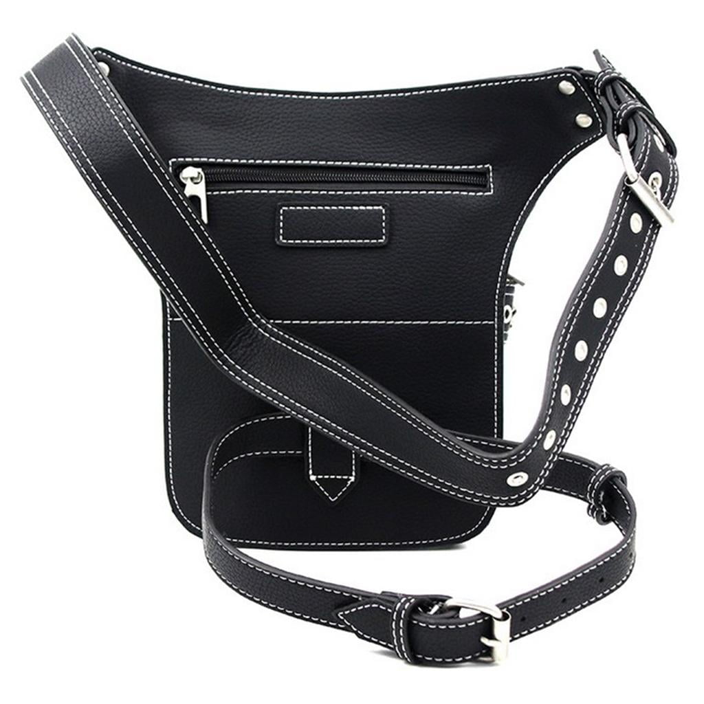 Segolike Steampunk Waist Bag Fashion Gothic PU Leather Shoulder Crossbody Bags Thigh Leg Travel Pouch Bags for Women Men