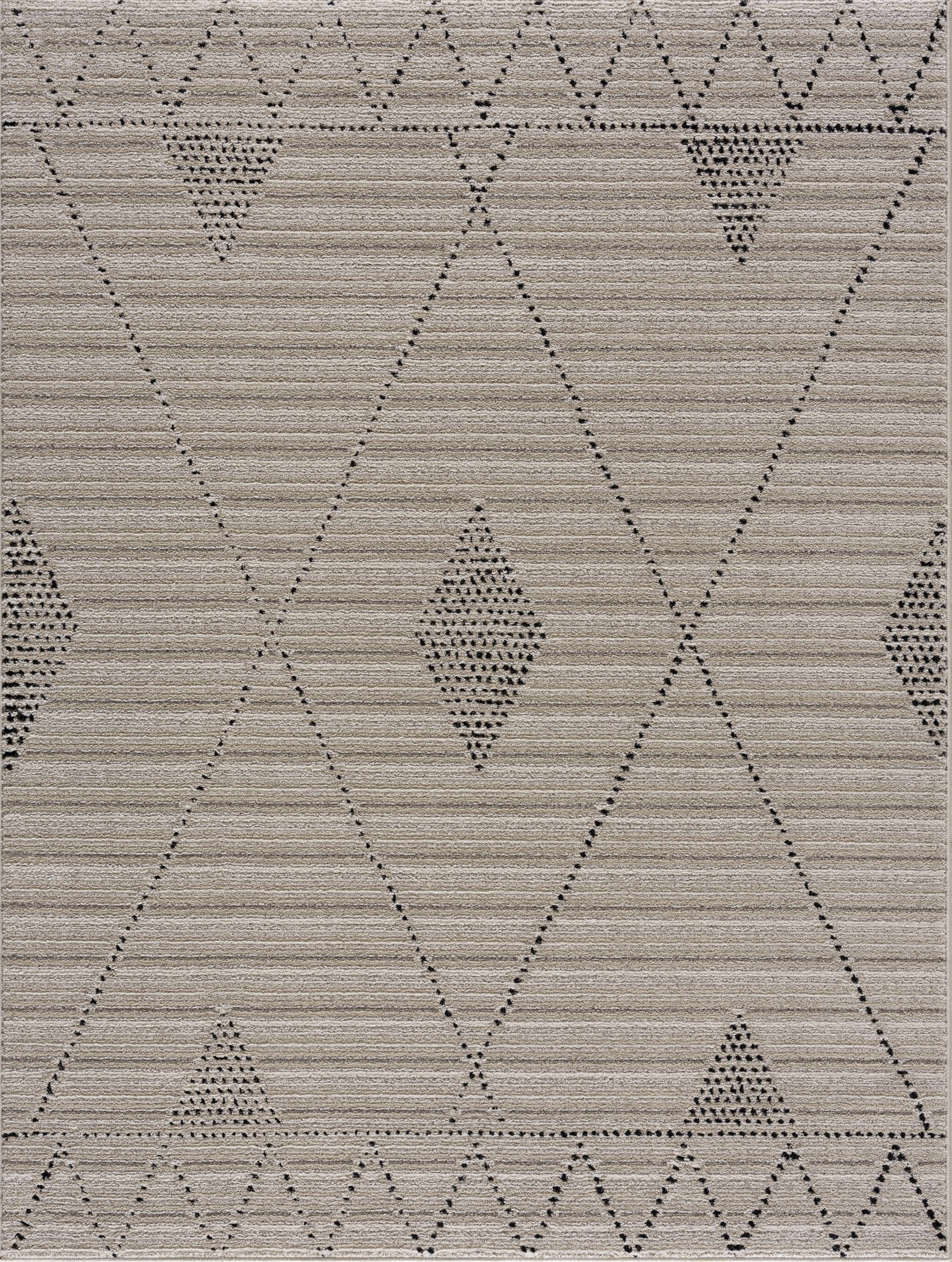 Hauteloom Casablanca Collection Living Room Bedroom Area Rug - Cozy Moroccan Farmhouse Carpet - Brown, Black, Beige - 5'3" x 7'