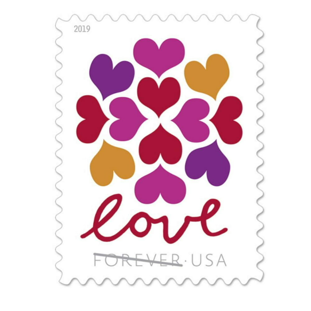 USPS Hearts Blossom Love Forever Stamps Wedding, Celebration