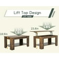thumbnail image 3 of FDW Lift Top Coffee Table, Hidden Storage Compartment & Lower Shelf, Lift Top for Living Room, Brown, 3 of 8