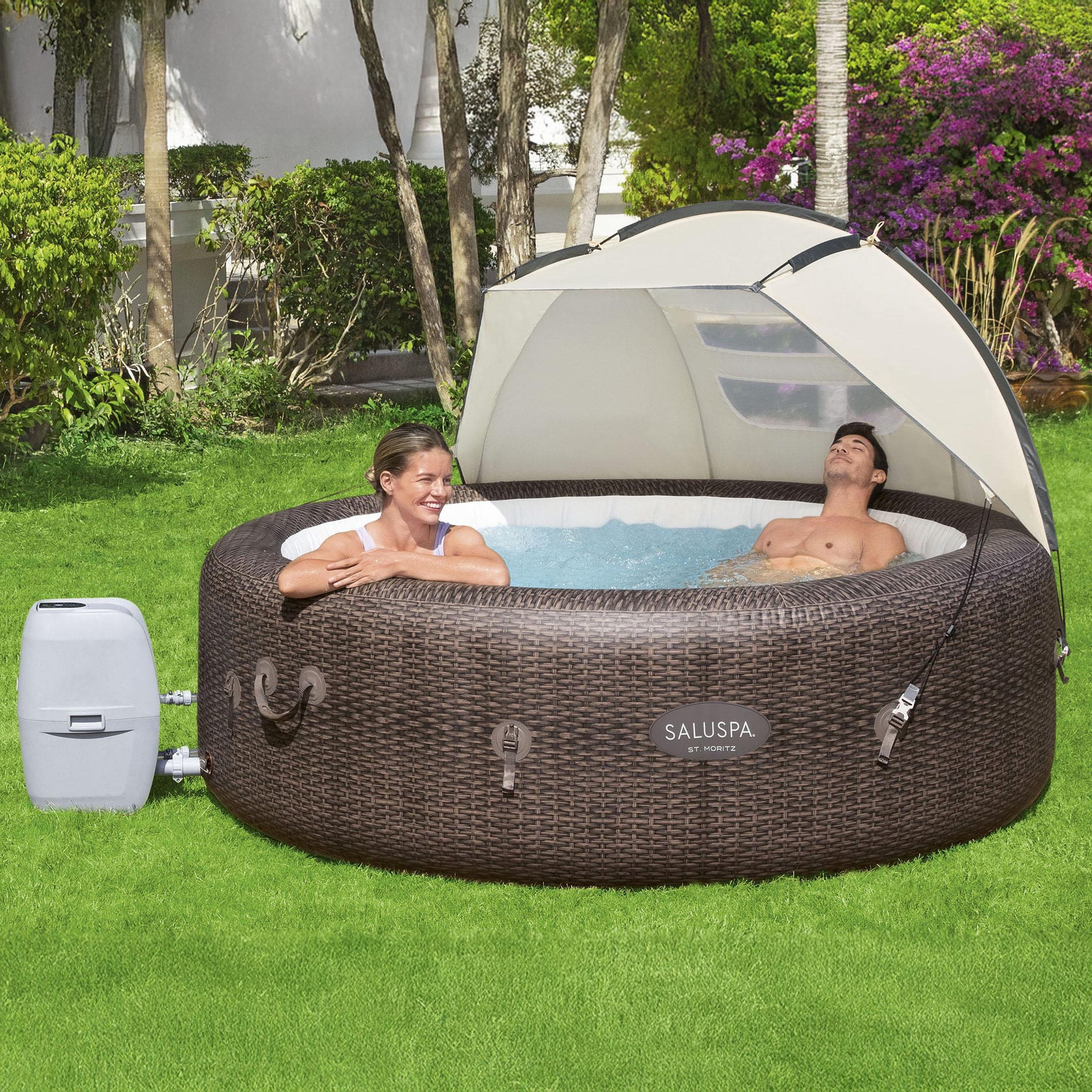 Bestway SaluSpa Sun Shade Canopy Accessory for Round Inflatable Hot Tub Spas