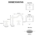 thumbnail image 6 of Widespread Bathroom Faucet Brushed Nickel Bathroom 3 Holes Faucet Bathroom Sink Mixer Tap With Drain, 6 of 6