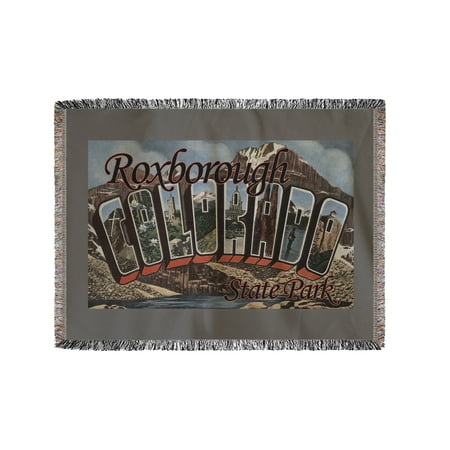 Chenille Colorado Blanket - Roxborough State Park, Colorado - Large Letter Scenes (60x80 Woven Chenille Yarn Blanket)