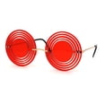 thumbnail image 2 of Hypnotist Circular Die Cut Hippie Round Circle Lens Sunglasses Gold Red, 2 of 4