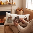 thumbnail image 4 of Fall Pumpkin Lumbar Pillow Cover 19.7x11.8 - Print Cushion Case for Sofa, Couch, Bedroom, Living Room, Rustic Thanksgiving Harvest Home Decor, Farmhouse Decorative Throw Pillow for Bed, 4 of 7