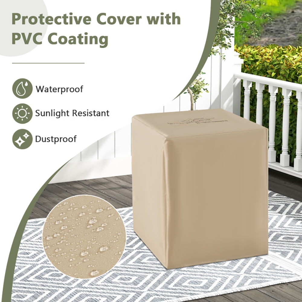 YYAo Fire Pit Table, Fire Bowl Table,2-in-1 Gas Tank Holder Side Table with Protective Cover