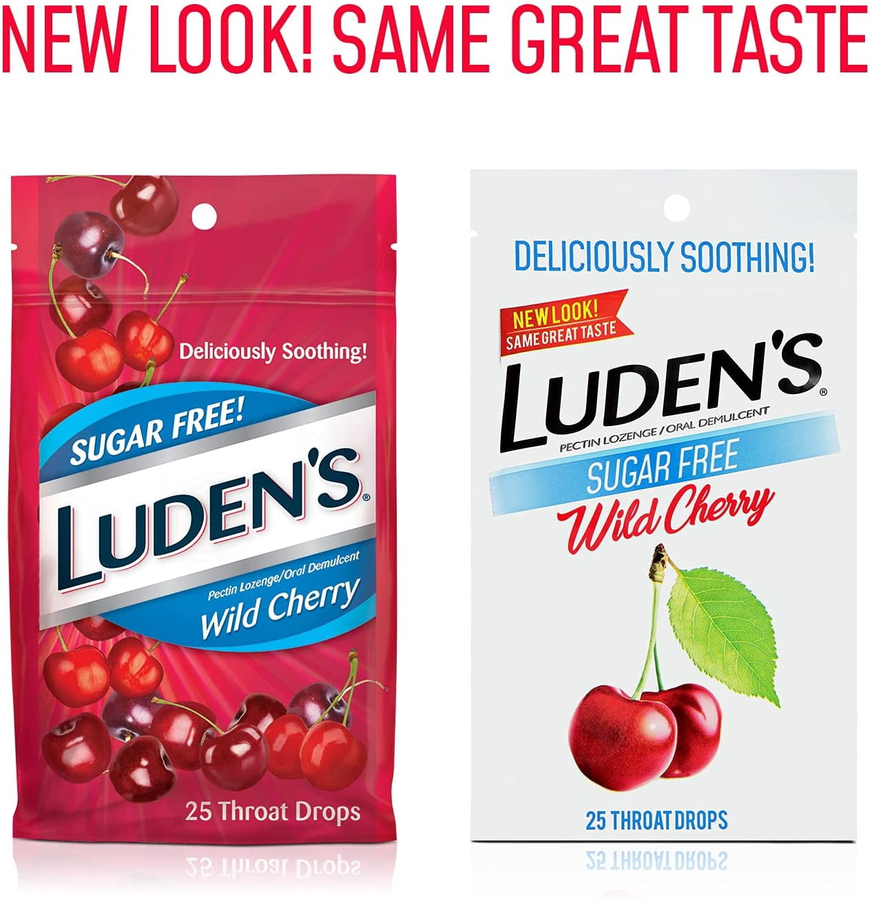 8 Pack Luden's Throat Drops, Sugar Free, Wild Cherry 25 Each