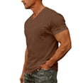 thumbnail image 4 of T-Shirts Mens Short Sleeve Pocket Tee Shirt Casual V Neck Soft Basic T Shirts Coffee S, 4 of 9