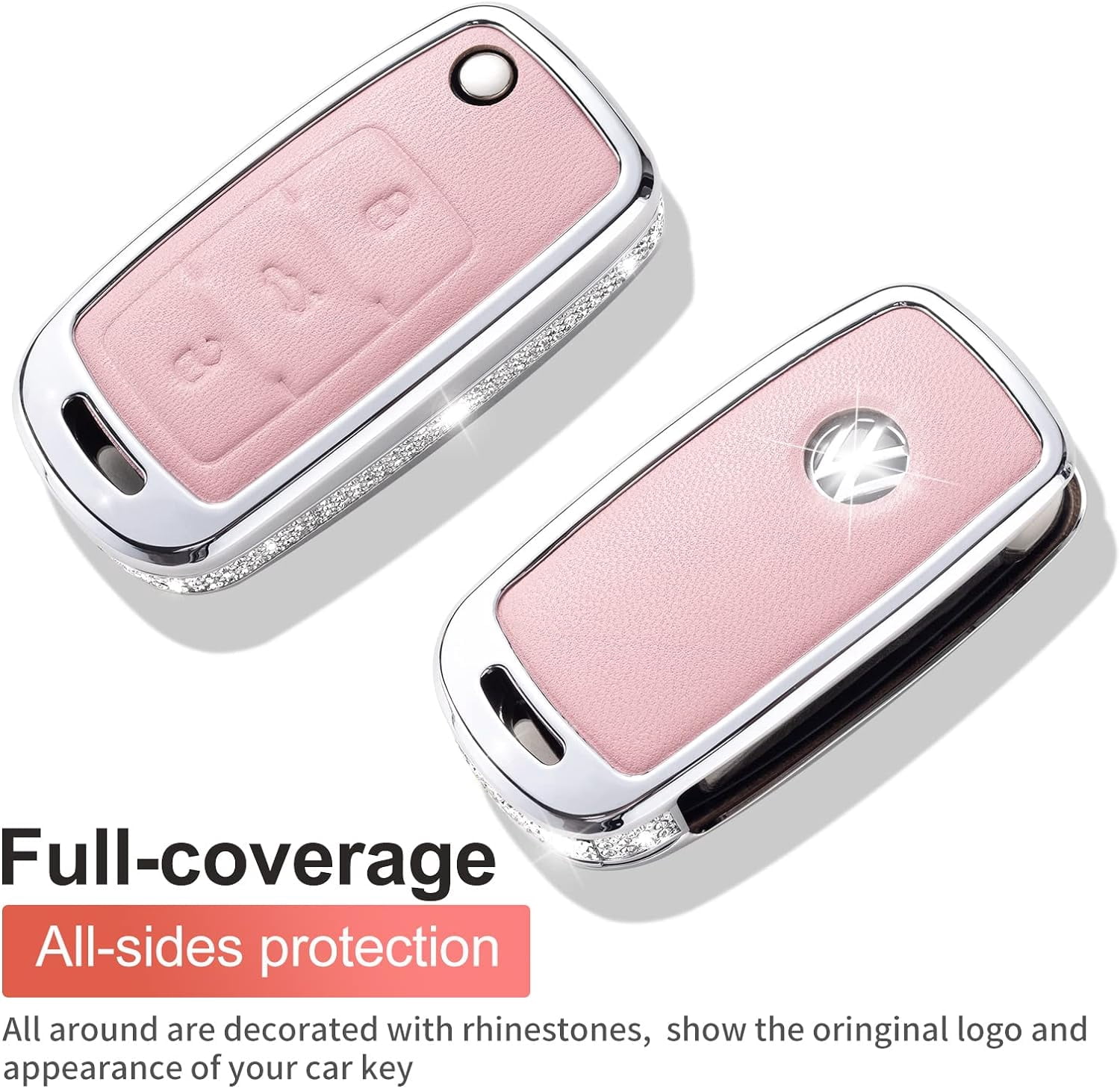 Key Fob Cover Compatible with Fit for Volkswagen Tiguan Atlas Jetta Passat Golf Alltrack Soft TPU Remote Key Shell Case Keychain Case Holder Protector,1,Fit for VW D