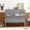 thumbnail image 3 of Tabaray Modern Full Size Murphy Bed with USB Port and Removable Shelves on Each Side, Wood Mobile Murphy Chest Bed, Muti-Functional Cabinet Bed for Kids Teens Adult (Gray+Full-60), 3 of 18