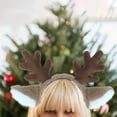 thumbnail image 5 of SDJMa Faux Deer Ear Headband, Plush Christmas Cosplay Hair Accessory with Snowflake Design, Festive Party Headpiece for Women & Teens (Brown), 5 of 6