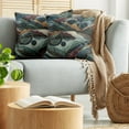 thumbnail image 5 of Ambesonne Lake Throw Pillow Cover 2 Pack, Fibonacci Details Mountains, 20", Raspberry Pale Teal Blue, 5 of 7