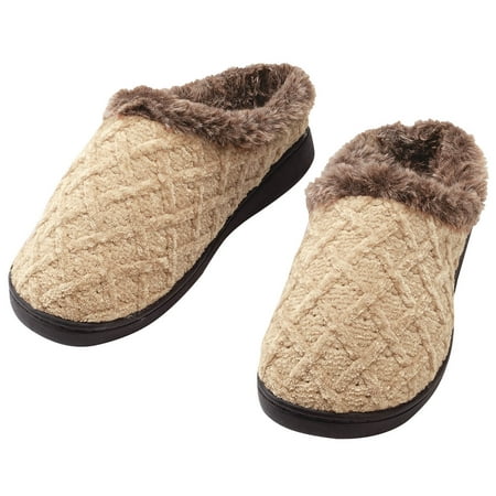 

Silver StepsTM Clog Slippers with Faux Fur Lining Polyester - Natural Medium