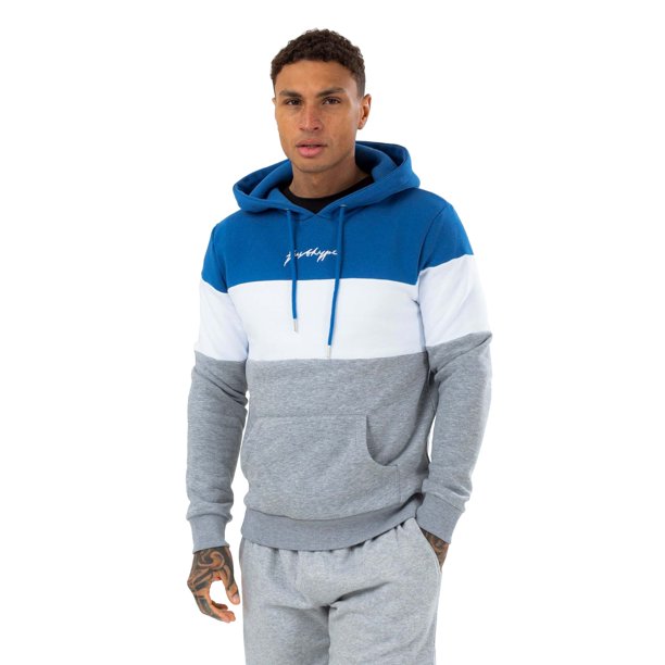 Hype - Sudadera Enderby Color Sólido para Hombre (Azul, Blanco, Gris Jaspeado)