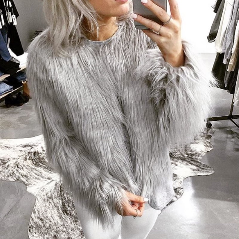 fur coat short sleeve