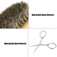 thumbnail image 3 of Qiilu Beard Brush Set Double-sided Styling Comb Scissor Repair Modeling Cleaning Care Kit, Beard Cleaning Kit, Beard Modeling Kit, 3 of 7