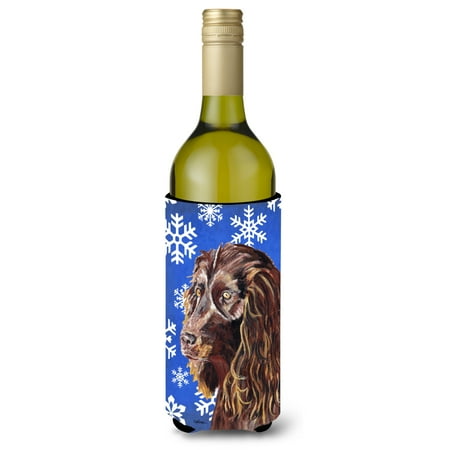 

Caroline s Treasures SC9602LITERK Boykin Spaniel Winter Snowflakes Wine Bottle Hugger Wine Bottle multicolor