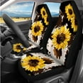 thumbnail image 2 of Jeiento Sunflower Car Seat Cover Cow Print Car Headrest Covers Steering Wheel Cover Seat Belt Cover Cup Holders Car Center Console Pad Key Ring, Pack of 14 Automobile Interior Accessories Decor, 2 of 7