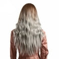 thumbnail image 4 of SUCS Brown Gradient Silver Grey Long Curly For Woman Artificial Hair Wigs + Free Cap, 4 of 5