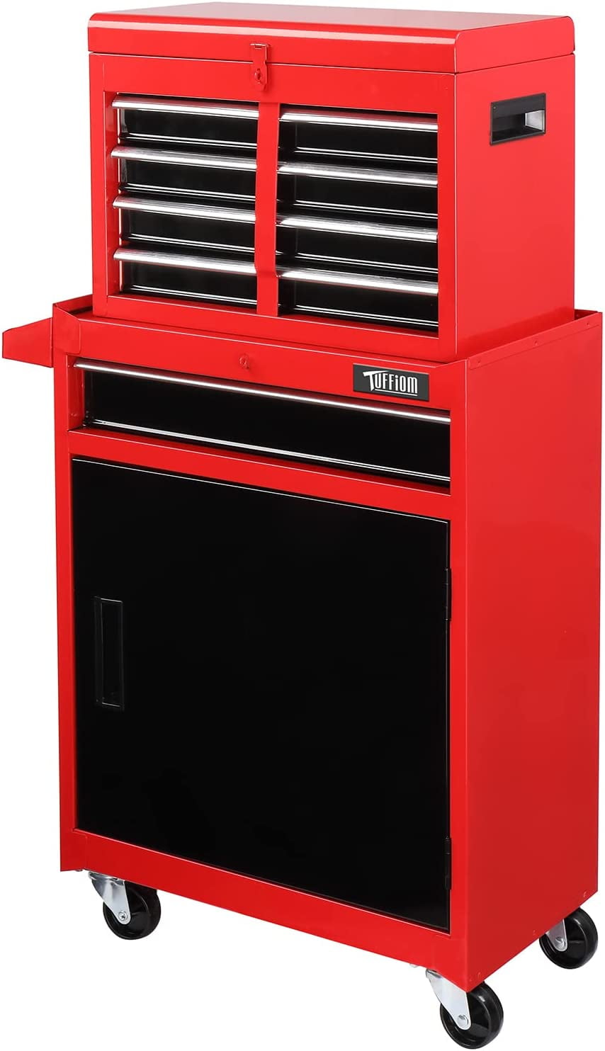 TUFFIOM 5-Drawer Rolling Tool Chest, Tool Storage Cabinet with Adjustable Shelf, Tool Organizer Box