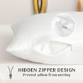 thumbnail image 4 of Satin Super Soft Toddler Pillowcases with Hidden Zipper Closure, Luxury and Silky Travel Pillow Covers, 13" x 18", White, 2 Pack, 4 of 6