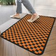 thumbnail image 4 of Orange and Black Checkered Pattern Door Rugs,Washable Non Slip Door Mats Indoor,Decorative Door Mats,Entry Mat Indoor for Entrance,Bedroom,Kitchen,Bathroom,30"x17", 4 of 6