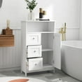 thumbnail image 5 of Ktaxon Arched Toilet Cabinet with Tow Doors and Adjustable Shelf, Fluted Bathroom Orgaziner Including Metal Tissue Holder & 1 Double - hook, White, 5 of 8