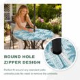 thumbnail image 4 of Round Outdoor Tablecloth with Umbrella Hole and Zipper, Tropical Palm Trees Tablecloth with Elastic Waterproof, Summer Coastal Teal Vintage Patio Table Covers for 45" - 54" Picnic Pool Tables, 4 of 9