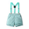thumbnail image 4 of Okbabeha Toddler Boy Gentleman Outfits Button Down Shirt with Suspender Shorts 2Piece Dress Suit Baby Boy Birthday Clothes, 4 of 7