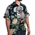 thumbnail image 2 of Koala Men's Short Sleeve Shirts, Casual, Printed, Button Down, Beach Shirt - Spread Collar Tops for Summer Beach Fun, 2 of 6