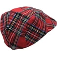thumbnail image 4 of Newsboy Flat Cap Tartan Check Plaid Outdoor Boina Sombrero rojo, 4 of 5