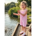 thumbnail image 3 of Miaouyo Toddler Baby Girls Striped Jumpsuits Summer Fashionable Cute Crew Neck Sleeveless Pants Overalls, 3 of 9