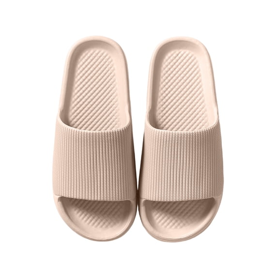 Mecorevxz Women Men Summer Mens Womens Slippers Soft Shower Flops with Thick Sole for Shower Bathroom Pool Beach(Khaki,44)