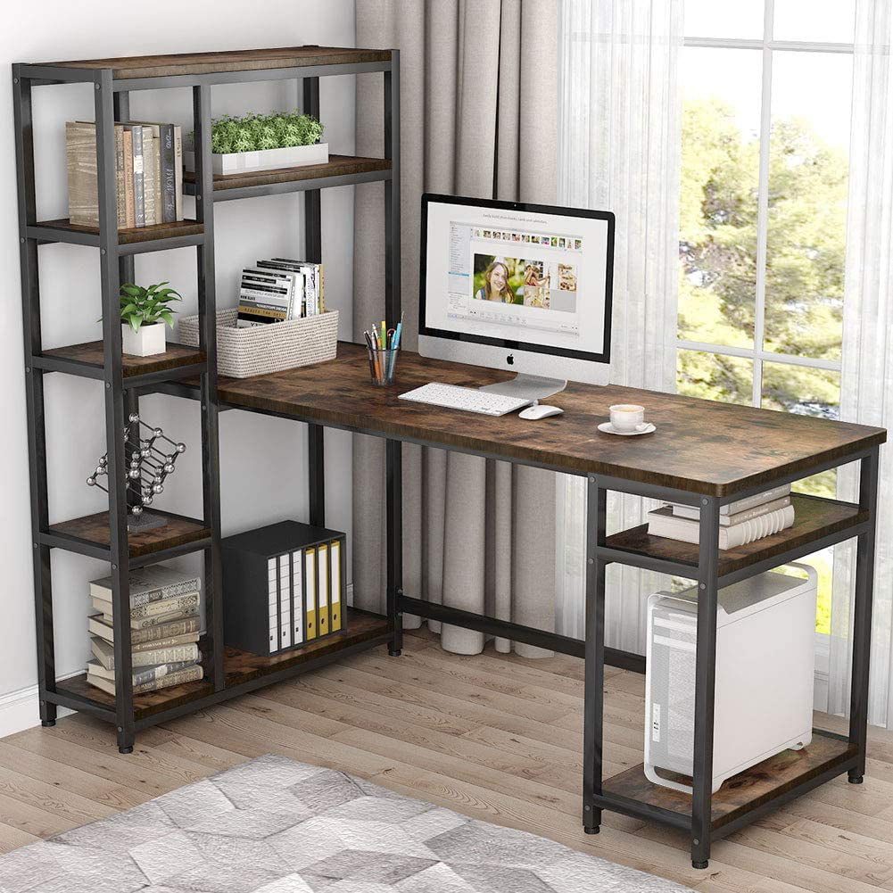 67" Large Computer Desk with 9 Storage Shelves, Office Desk with Hutch