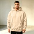 thumbnail image 6 of Men's Heavy Blend Drawcord Hooded Sweatshirt fall winter Casual Long Sleeves Hooded Sweatshirt with Kangaroo Pockets Khaki S, 6 of 6