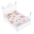 thumbnail image 4 of Dollhouse Bedroom Furniture, 1:12 Scale Double Bed Model - White Iron Frame and, 4 of 8
