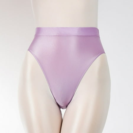 Pavied Cotton Underwear Plus Size Underwear Super Thin Shiny Transparent High Waisted Briefs And Smooth High Waisted Underwear Panties for Women Purple M