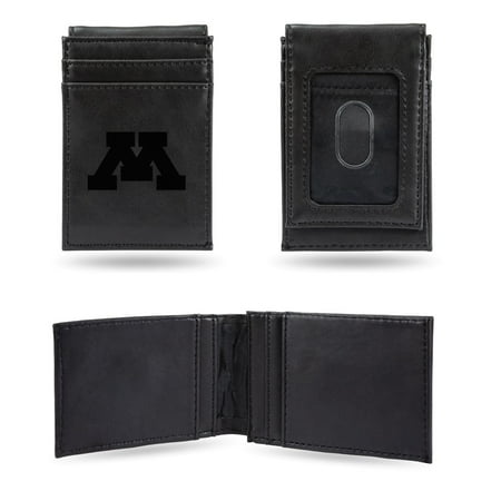 - Minnesota Golden Gophers NCAA Laser Engraved Black Front Pocket Wallet / Money Clip