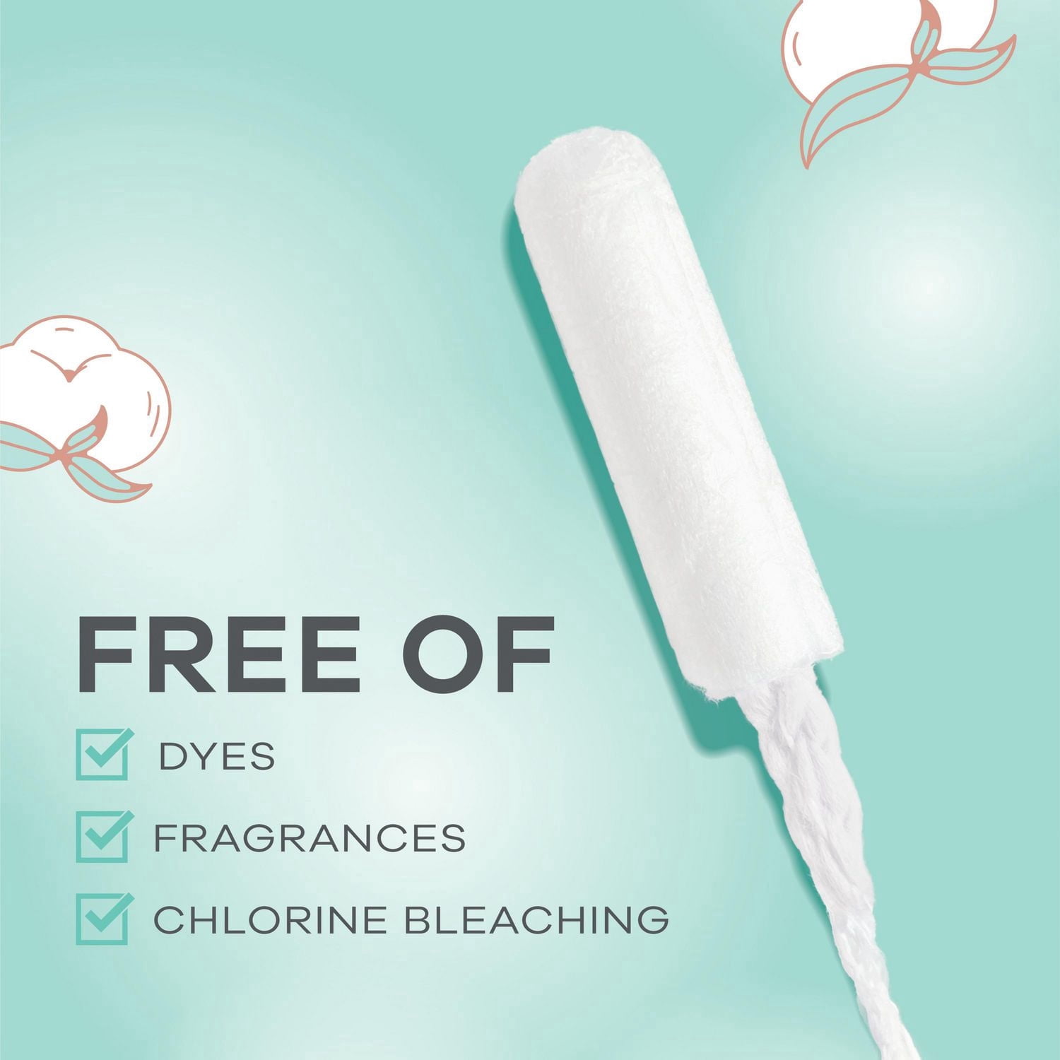 Tampons Tampax Pure Cotton, avec centre fait à 100 % de coton biologique, degré d’absorption régulier